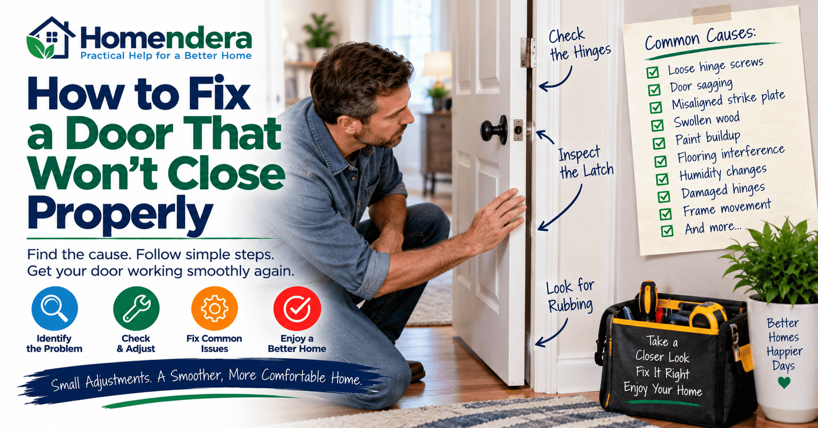 How to Fix a Door That Won’t Close Properly